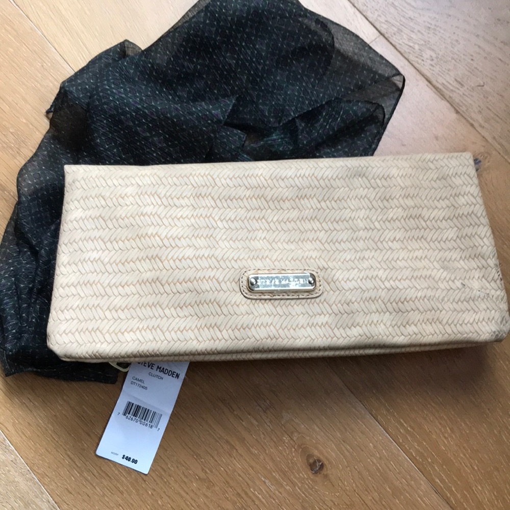 Nwt Steve Madden Clutch-Camel Color - image 1